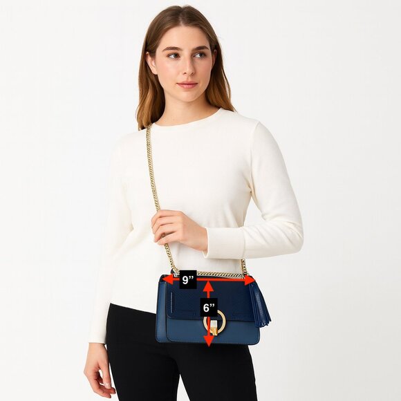 NWT Aldo Cross Body Chain Strap Bag Blue - Picture 2 of 8